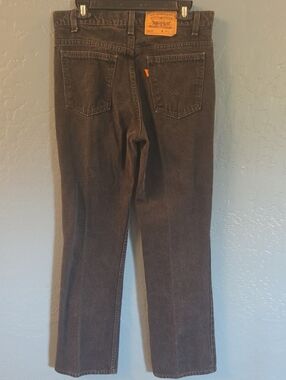 90s VTG Made In USA Orange Tab Levi's Men's Dark Charcoal Straight Jeans
